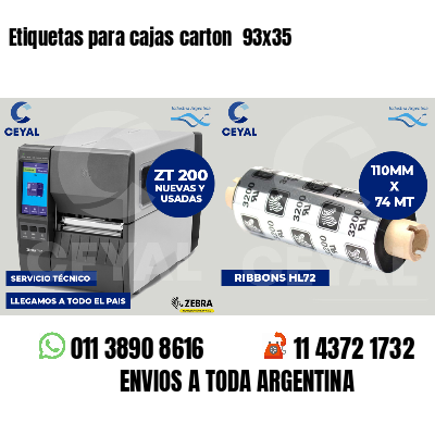 Etiquetas para cajas carton  93x35