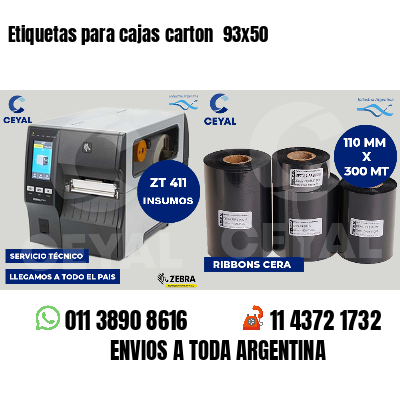 Etiquetas para cajas carton  93x50
