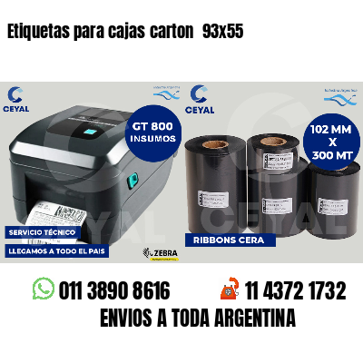 Etiquetas para cajas carton  93x55