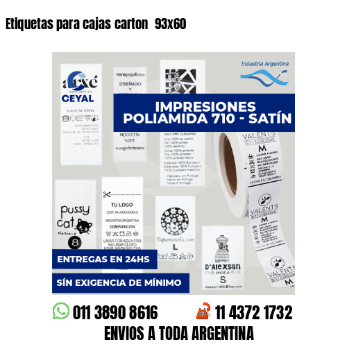 Etiquetas para cajas carton  93x60
