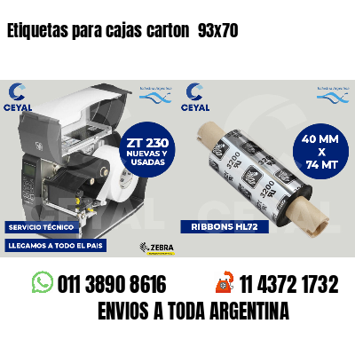 Etiquetas para cajas carton  93x70