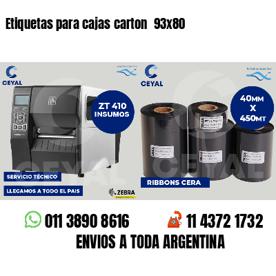Etiquetas para cajas carton  93x80
