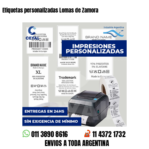 Etiquetas personalizadas Lomas de Zamora