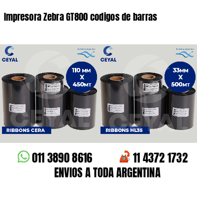 Impresora Zebra GT800 codigos de barras