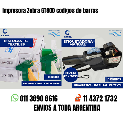 Impresora Zebra GT800 codigos de barras