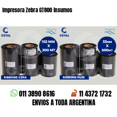 Impresora Zebra GT800 insumos