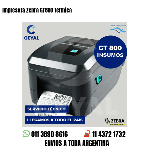 Impresora Zebra GT800 termica