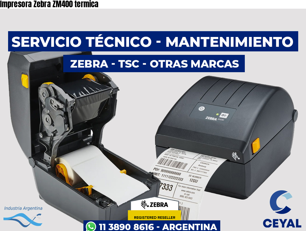 Impresora Zebra ZM400 termica