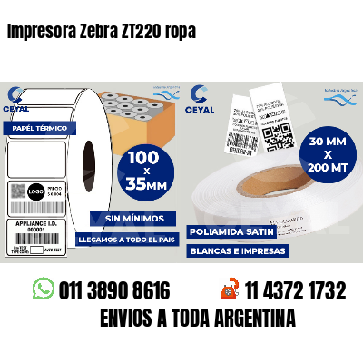 Impresora Zebra ZT220 ropa