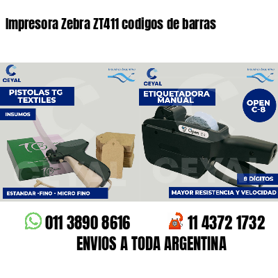 Impresora Zebra ZT411 codigos de barras