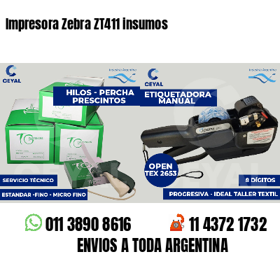 Impresora Zebra ZT411 insumos