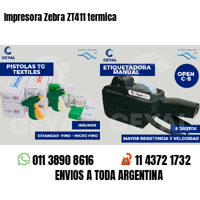 Impresora Zebra ZT411 termica