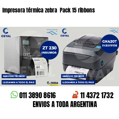 Impresora térmica zebra  Pack 15 ribbons