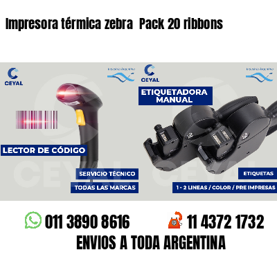 Impresora térmica zebra  Pack 20 ribbons