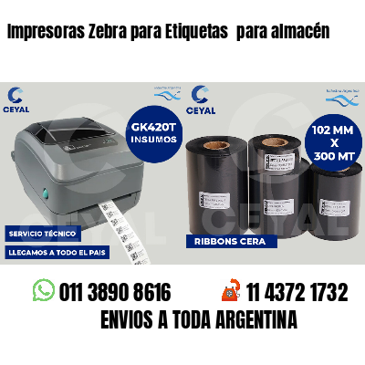 Impresoras Zebra para Etiquetas  para almacén