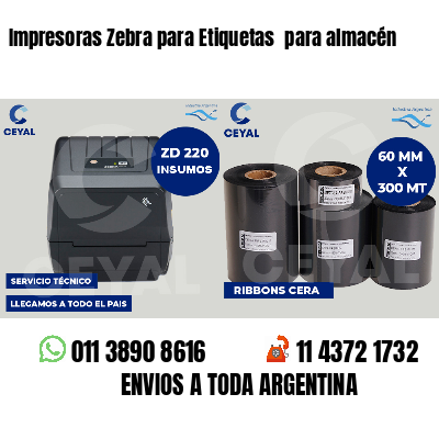 Impresoras Zebra para Etiquetas  para almacén