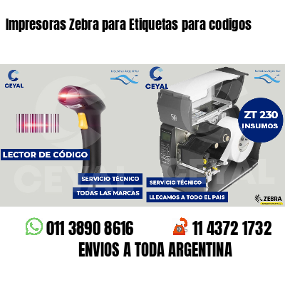 Impresoras Zebra para Etiquetas para codigos