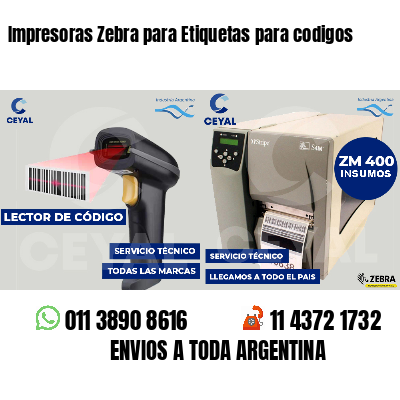 Impresoras Zebra para Etiquetas para codigos