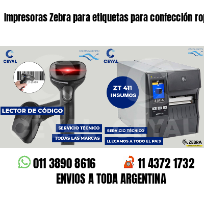 Impresoras Zebra para etiquetas para confección ropa