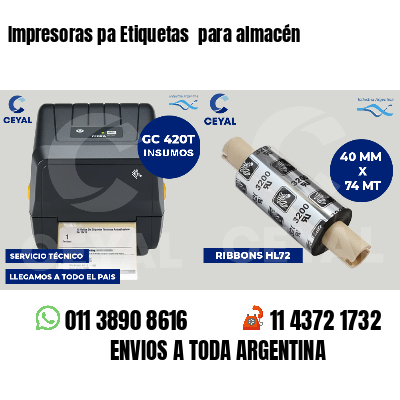 Impresoras pa Etiquetas  para almacén