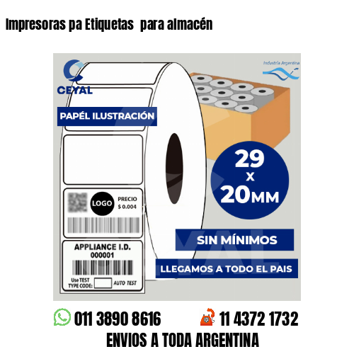 Impresoras pa Etiquetas  para almacén