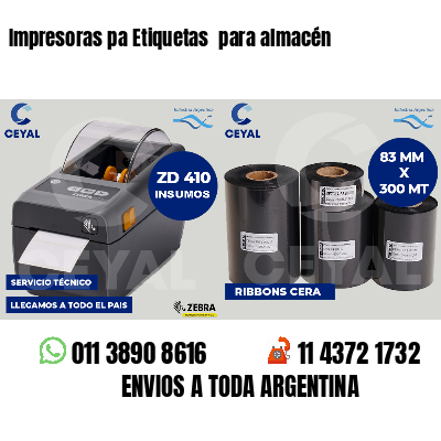 Impresoras pa Etiquetas  para almacén