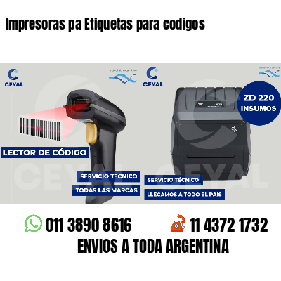 Impresoras pa Etiquetas para codigos