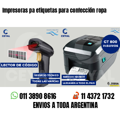 Impresoras pa etiquetas para confección ropa