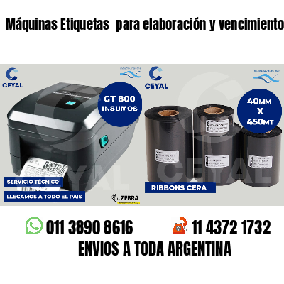 Máquinas Etiquetas  para elaboración y vencimiento