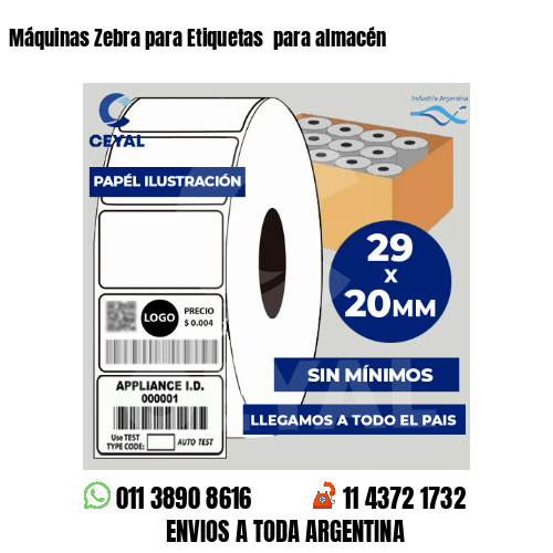 Máquinas Zebra para Etiquetas  para almacén