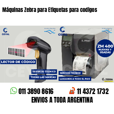 Máquinas Zebra para Etiquetas para codigos
