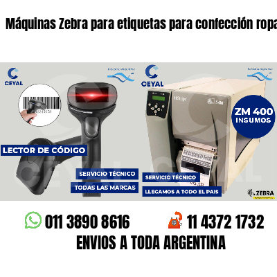 Máquinas Zebra para etiquetas para confección ropa