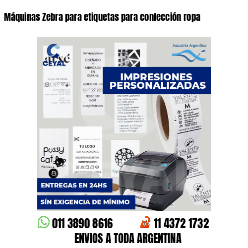 Máquinas Zebra para etiquetas para confección ropa