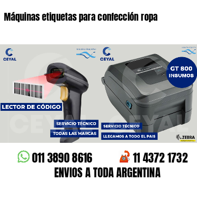 Máquinas etiquetas para confección ropa
