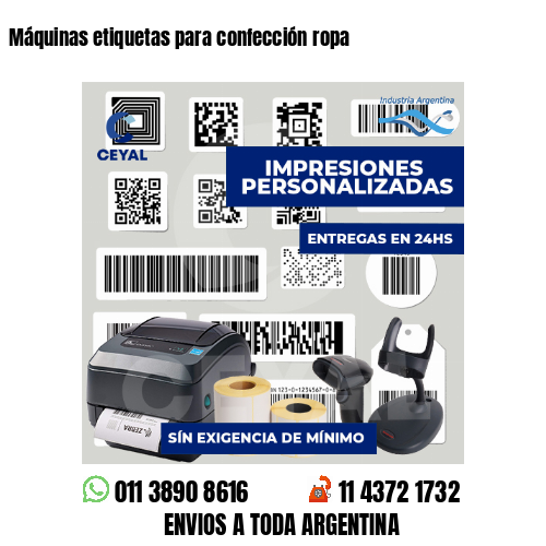 Máquinas etiquetas para confección ropa