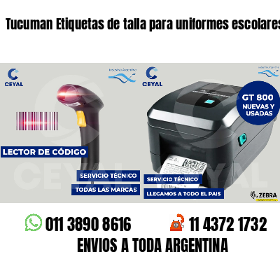 Tucuman Etiquetas de talla para uniformes escolares