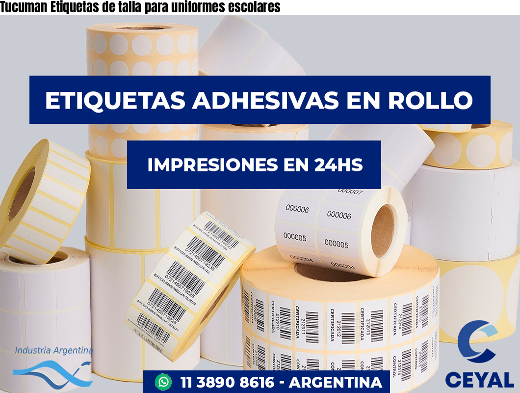 Tucuman Etiquetas de talla para uniformes escolares