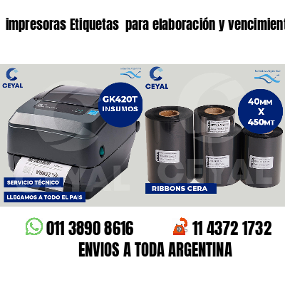 impresoras Etiquetas  para elaboración y vencimiento