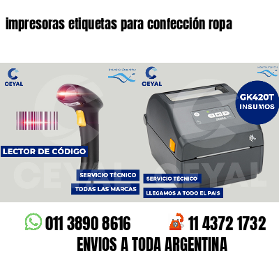 impresoras etiquetas para confección ropa