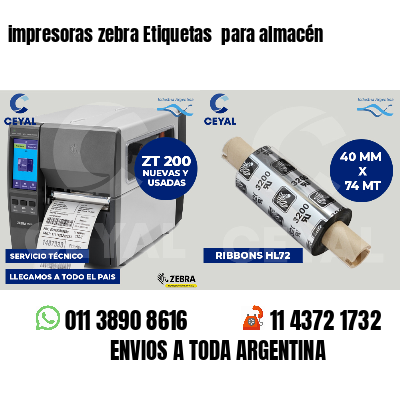 impresoras zebra Etiquetas  para almacén