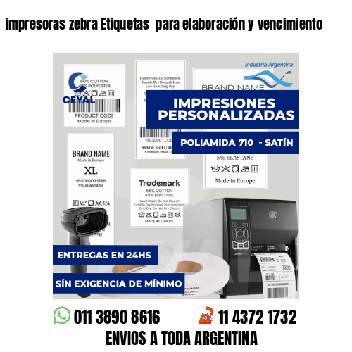 impresoras zebra Etiquetas  para elaboración y vencimiento