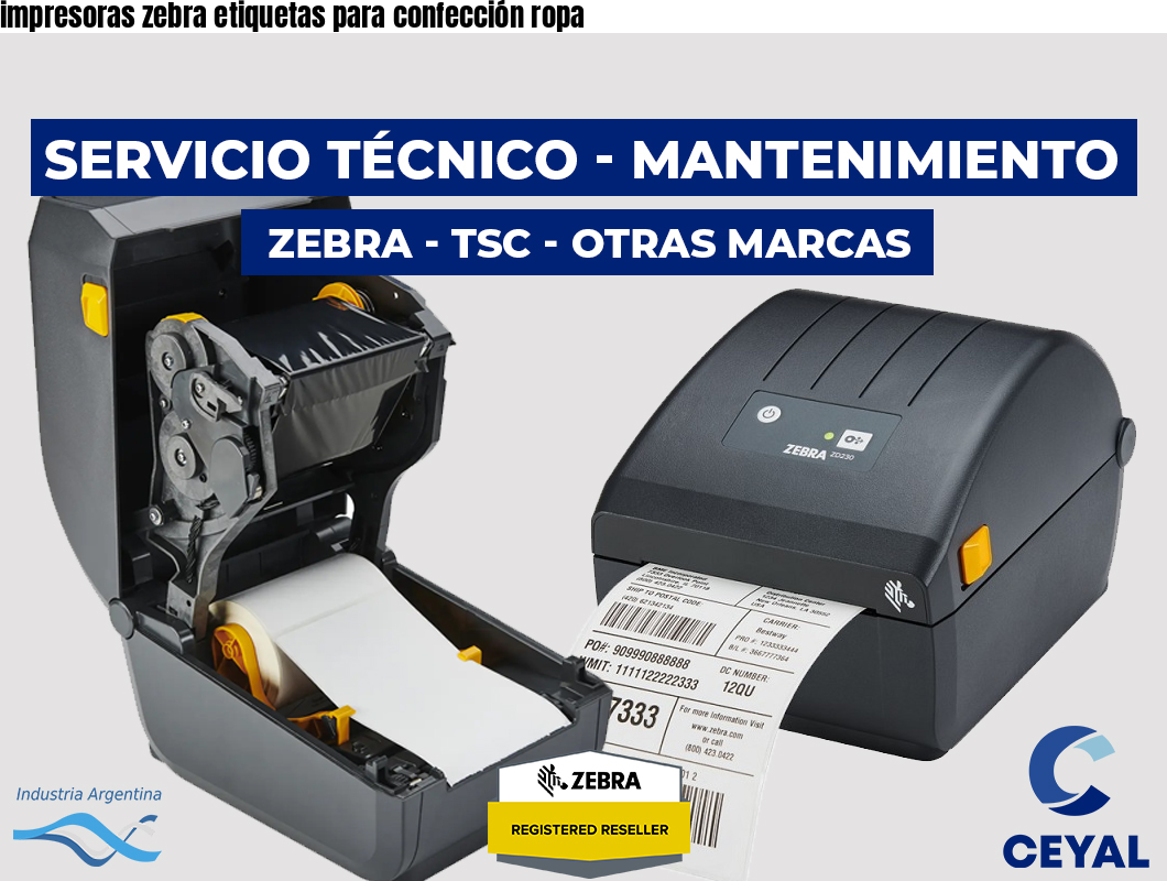 impresoras zebra etiquetas para confección ropa