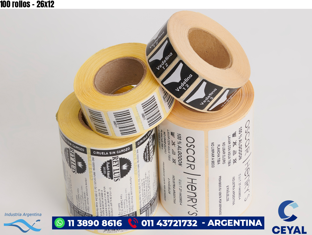 100 rollos - 26x12