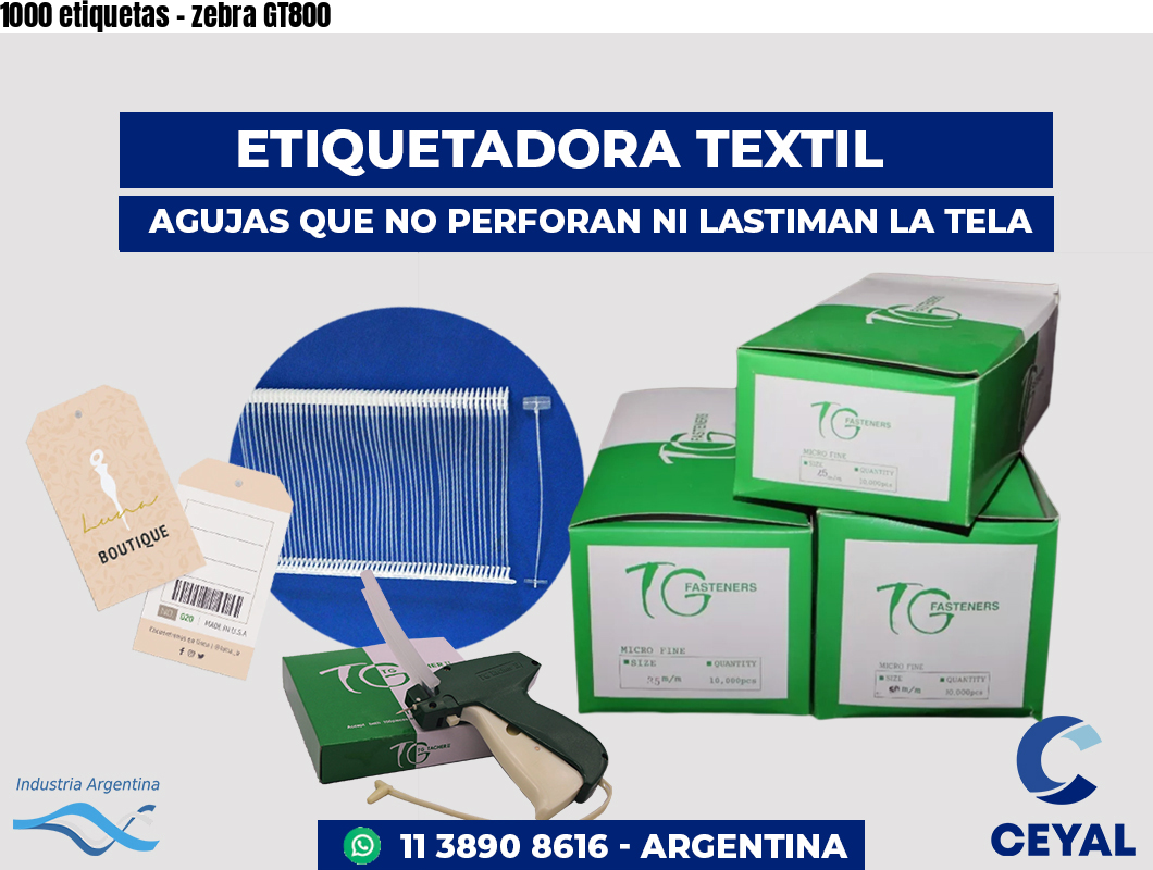 1000 etiquetas - zebra GT800