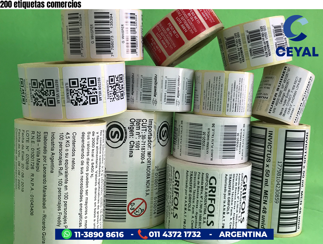 200 etiquetas comercios