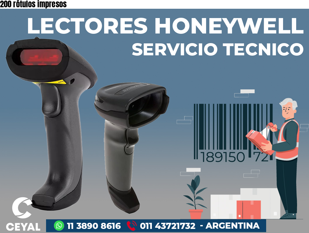 200 rótulos impresos