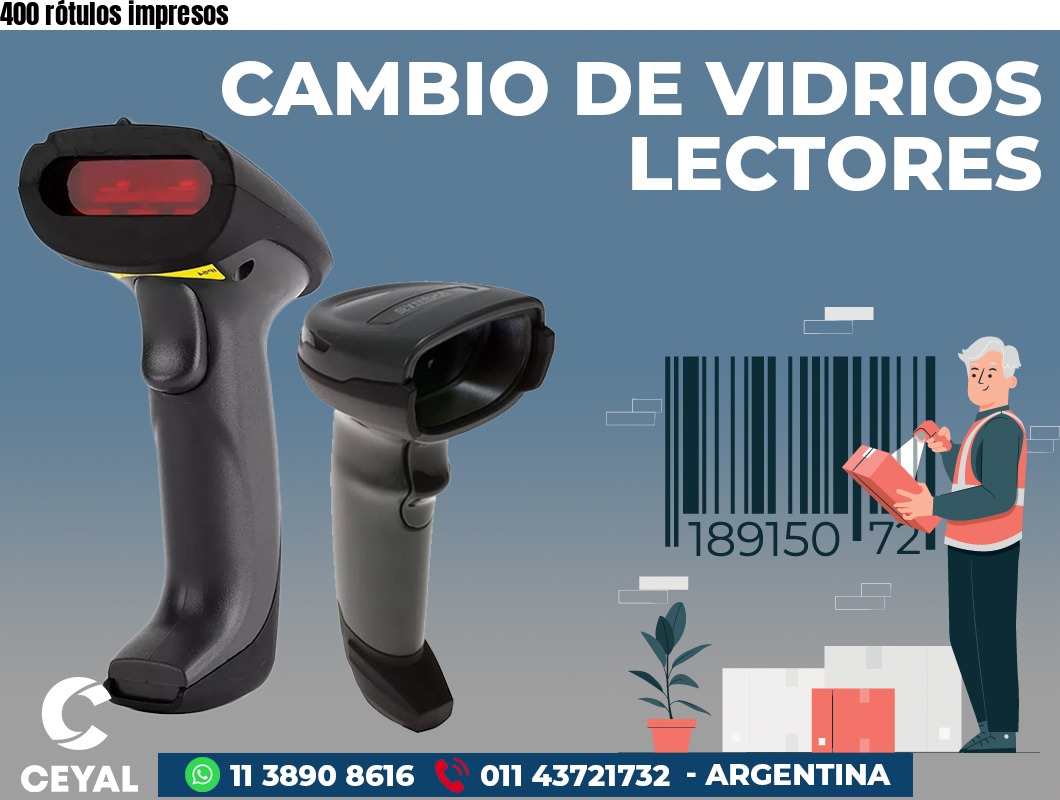 400 rótulos impresos