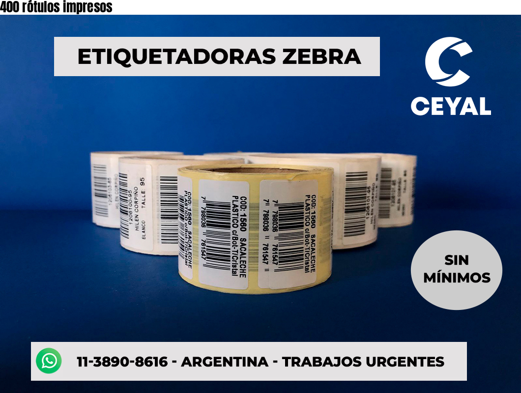400 rótulos impresos