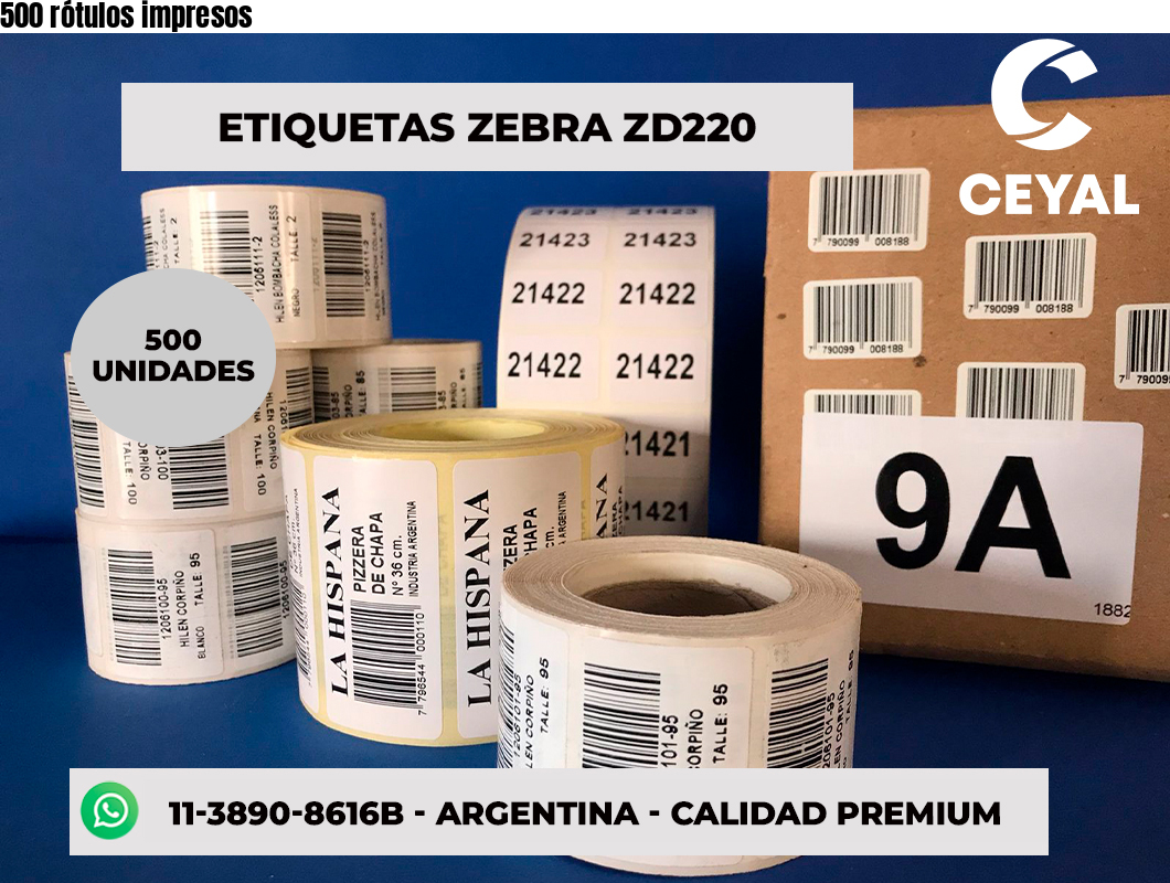 500 rótulos impresos