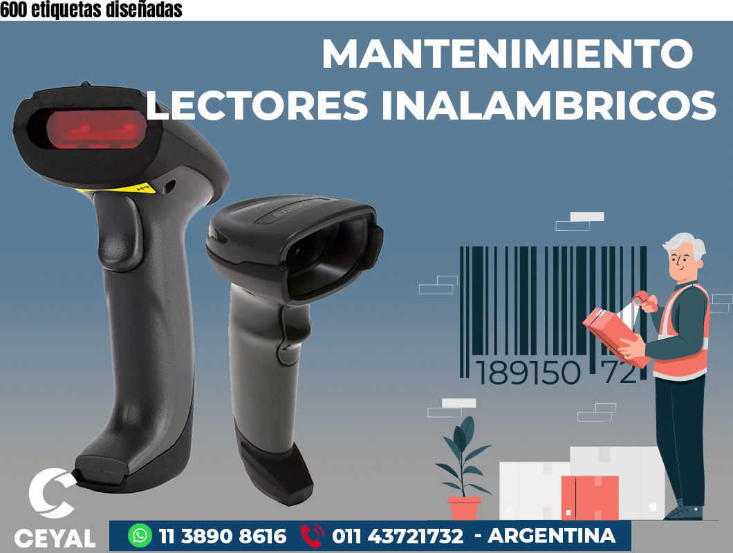 600 etiquetas diseñadas